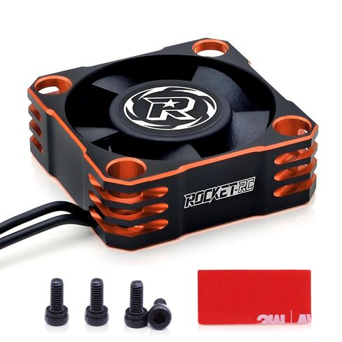 2Pack Motor Cooling Fan 35mm RC ESC Heatsink 21000Rpm Cooling Fan for RC Car 1/8 1/10 Scale 36mm Brushless Motor (Black+Silver) in Kuwait