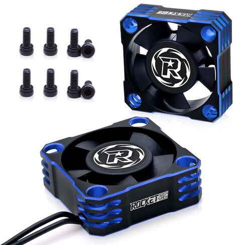 Surpass Hobby Motor Cooling Fan,30mm ESC Cooling Fan 28000RPM RC Model HeatSink Fan for 1/8 1/10 1/12 Scale RC Car Truck 540 550 Motor (Silver) in Kuwait