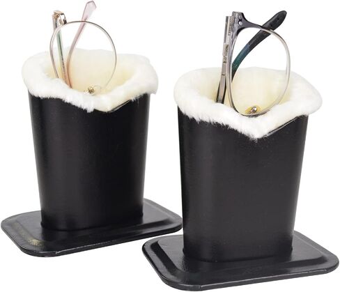 Baitaihem Pack of 2 Plush Lined Eyeglasses Holder Stand Protective Glasses Case For Desks Or Nightstands in Saudi Arabia