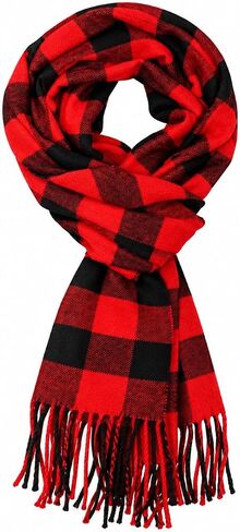 Rdylymx Men's Scarves Classic Arrival Winter Plaid Scarf Tassel Edge Soft Warm Scarf in Saudi Arabia