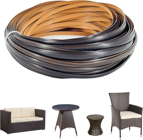 Lahpivieh 130 Ft Wicker Repair Kit, Plastic Wicker Material, Faux Rattan Replacement Supplies for Patio Furniture Sofa Chair Repair (Mottled Grey) in Kuwait