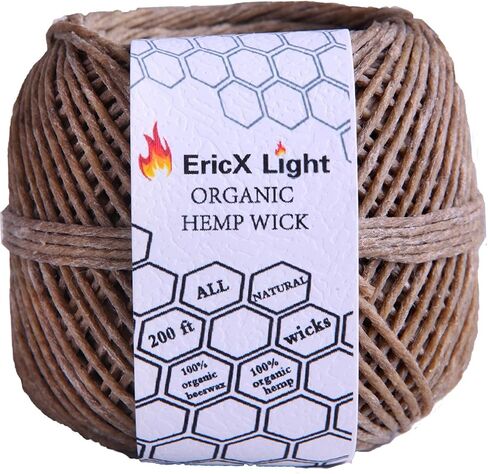 EricX Light Organic Hemp Wick,200 FT Spool,Well Coated with Beeswax,Standard Size(1.0mm) in Saudi Arabia