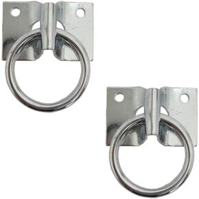 2-in Hitch Ring with Plate, Hitching Ring Hooks, Wall Mount, Zinc-Plated, Animals Tie Downs, Home and Farm Applications, 400lbs Safe Working Load (2-Pack) (with Screws)