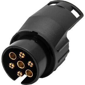MASO Trailer Socket Converter 12V 13pin Towing Socket Caravan Trailer Electrics Plug Adapter Suitable for European Standard Trailer Engineering Plastic housing Black