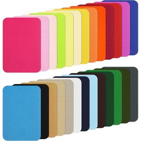 Qianyu 26 Pieces Iron on Patches for Clothing Repair Multi-Colored Fabric Patches for Jeans and Clothings Repair and Decorating Kits Quality Denim Iron-on Patches Inside and Outside