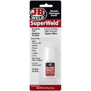 JB Weld JB33106 Superweld Instant Setting High Strength, 6 Gram Bottle, Great for Steel Rubber Most Plastics Wood & More, Bonds in Seconds, Cure Colour Clear, Packaging May Vary