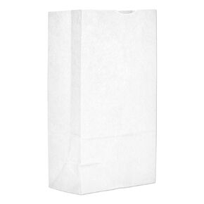 General GW12500#12 Paper Grocery Bag, 40lb White, Standard 7 1/16 x 4 1/2 x 13 3/4, 500 bags
