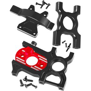 RcarmubWow RC Aluminium Center Differential Mount & Center Diff Brace Gear Cover & Sliding Motor Mount Upgrades Part for 1/8 Kraton/Outcast/Talion/Notorious/Senton 6S BLX,Red