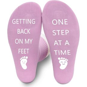 Getting Back On My Feet One Step At A Time Socks - Get Well Gifts For After Surgery, Post Surgery, Novelty Gifts For Women,1 Pairs. (191)