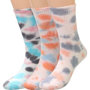 Galsang Casual Socks for Women Tie Dye Cotton Crew Athletic Running Socks Multicolor Printed Novelty Soft Womens Men,#B29