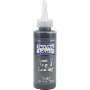 Gallery Glass Liquid Leading, Black 8 fl oz Leading Perfect For Stained Glass DIY Paint Projects, 19701