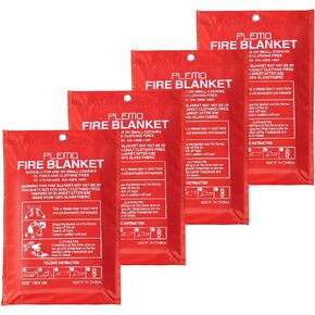 PLEMO Fire Blanket for Home and Kitchen, Fire Blanket Blanket for Emergency, Car, Survival Safety Cover, Camping, 4-Pack in Kuwait