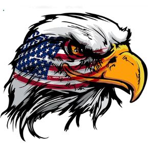 AK American Flag Bald Eagle Patriotic Stickers Vinyl Decal car | Van | Trucks | Motorcycle | Bumper | Window Any Smooth Surface Size: 5"