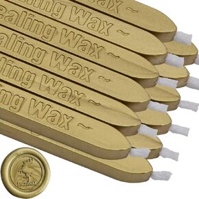 12 pcs Antique Brass Sealing Wax Sticks with Wick for Wax Seal Stamp, Great for Embellishment of Cards Envelopes, Wedding Invitations