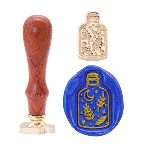 SWANGSA Cherry Blossom Wax Seal Stamp, Vintage Pink Wood Stamp Removable Brass Head Sealing Stamp, Great for Decorating Wedding Party Invitations Envelopes Gift Packing