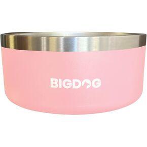 BIGDOG Large Dog Bowls, Stainless Steel, No Spill, 100 Ounce, Black