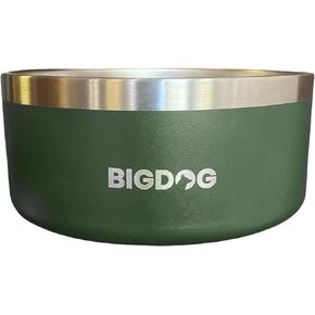 BIGDOG Large Dog Bowls, Stainless Steel, No Spill, 100 Ounce, Black