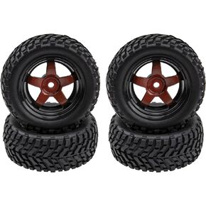 12mm Hex Hub 75mm/2.95'' Rubber Tires & Plastic Wheel Rims with Foam Compatible with HSP Tamiya HPI Kyosho 1/10 On-Road Touring Car,WLtoys 1/14 144001 RC Buggy (10-Spoke)