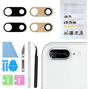 2PCS ASDAWN Back Camera Lens Glass Replacement for iPhone 8 Plus 5.5 Inches with Pre-Installed Adhesive, Rear Camera Lens Glass Replacement with Installation Manual + Repair Tool Set