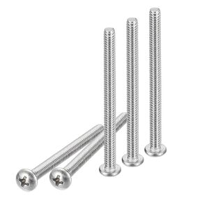 #10-24x1/2" Pan Head Machine Screws, 50Pcs 304 Stainless Steel, Phillips Drive, UNC Full Thread, Bright Finish, Screws Bolts Kit