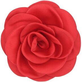 Large Camellia Brooch Pin for Women Satin Fabric Flower Brooch Lapel Pins Elegant Silk Camellia Flower Oversized Brooch Wedding Party Dance Dress Clothes Accessories Valentine's Day Christmas Birthday Gifts