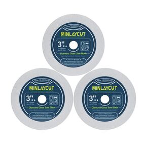 Diamond Glass Cutting Disc - 3pcs 4.5 inch/115mm Saw Blades for Cutting Glass Jade Crystal Wine Bottle for Angle Grinder Arbor 7/8'' x 5/8''