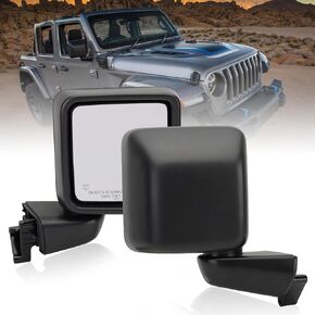 MOFOAP Passenger Side Mirror For Jeep Wrangler Jeep Gladiator 2018-2022,Mirror Assembly with Heated,Manual Folding,Blind spot Detection,Without Turn Singal,Replace 68281892AE(7pins)