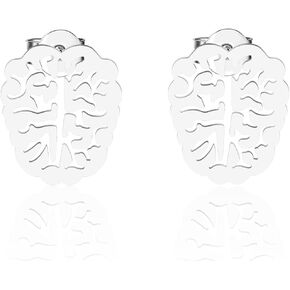 CENWA Stainless Steel Tiny Brain Stud Earrings Anatomy Brain Earrings Brain Jewelry Cute Earrings
