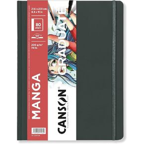 Canson Graduate Manga Paper, Hard Cover Art Journal, 5.5x8.5 inches, 40 Sheets — Artist Paper for Illustration, Character Studies, Comics