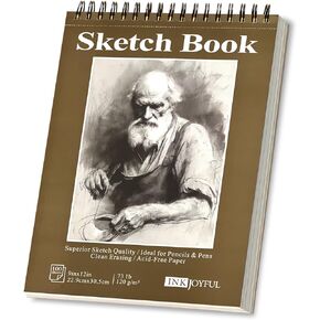 Premium 120gsm Sketch Book - 9"x12" Spiral Bound Drawing Pad, 1 Pack of 100 Sheets, Acid-Free Paper - Sketch Pad for Adult (Gray)