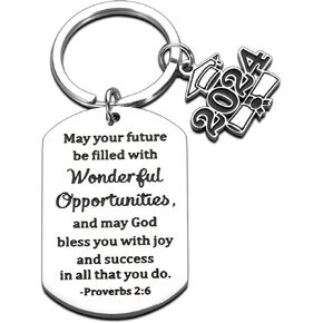 Graduation Gifts for Him Her Class of 2024 Christian Easter Basket Stuffers for Teens Girls Boys Religious Catholic Bible Verse Keychain Graduation Grad Gifts for College High School Nursing Students in Kuwait