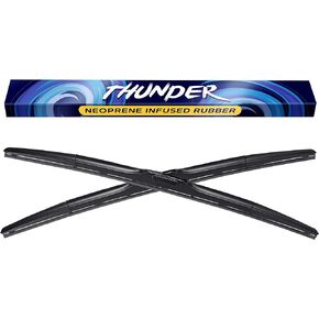 Spearhead THUNDER 26"+22" Hybrid Wiper Blades w/Neoprene Infused Rubber, Outwipes Silicone (Pair)