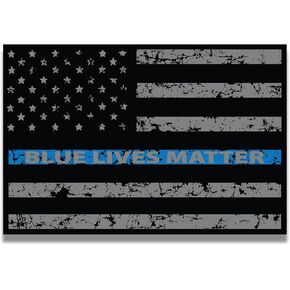 Magnet Me Up Thin Blue Line Distressed Blue Lives Matter American Flag Car Magnet Decal, 4x6 Inches, 2 Pack, Heavy Duty for Car Truck SUV, in Support of Police and Law Enforcement Officers