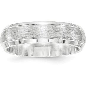 Solid 925 Sterling Silver 6mm Matte Brushed Finish Unique Wedding Band Ring