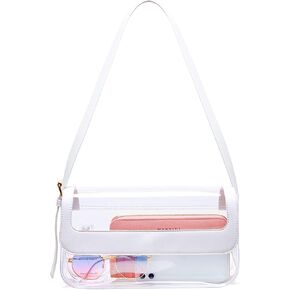 حقيبة Vorspack الشفافة المعتمدة للملعب - محفظة شفافة لطيفة للنساء من مادة PVC الشفافة للعمل والحفلات والمهرجانات الرياضية in Kuwait