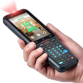 Android Barcode Scanner with Full Size Numeric Keyboard(A-Z), Android 10 Handheld Computer, N6602 Scan Engine, 1D/2D/QR, 2/3/4G WiFi BT, F1-F10 Customizable Keys Scanner for Warehouse