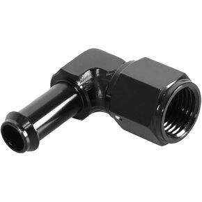 Female AN6 to 3/8 Hose Fuel Fittings, 90 Degree Swivel Aluminum 6AN Female to 3/8 Barb Fitting Adapter