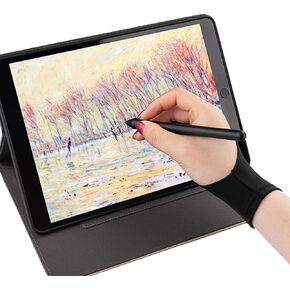 navor Artist Gloves, High Elasticity Glove with Two Fingers for Sketching, Graphics iPad Drawing for Right/Left Hand [Pink]