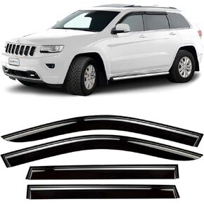 واقيات مطر متينة بشكل لا يصدق من CLIM ART متوافقة مع Jeep Wrangler 2018-2024 JL/Gladiator 2020-2024، عاكسات النوافذ الشريطية، عاكس التهوية، أقنعة نافذة التهوية، دخان داكن، 4 قطع - 418030LPf