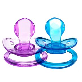 LittleForBig BigShield Adult Sized Pacifier Candy Gloss Pacifiers Set - Black & Crystal
