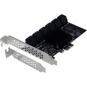 Sedna PCIe 1x Gen 3 12 Port SATA Non-RAID Controller Card with Low Profile Bracket (SE-PCIE-SATA6G-12-LP)