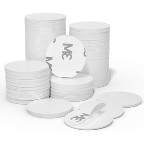 100Pcs NFC Tags, NTAG215 NFC Tags Blank White Card NFC Stickers NFC Coin Cards Compatible with TagMo and Amiibo with Adhesive Back NFC Enabled Mobile Phones for Easy Fixing and Storage Box (1 inch)