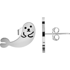 FAADBUK Seal Lover Gift Seal Jewelry Seal Stud Earrings Baby Seal Earring Nature Inspired Animal Earrings