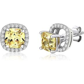 MASSETE Sterling Silver 925 Halo Stud Post Earrings with Removeable Jacket