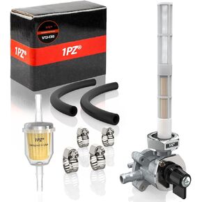 1PZ VT2-C03 Fuel Valve Petcock Switch Shut Off with Fuel Filter Replacement for Honda VTX1300C VTX1300S VTX1300R VTX1300T 2004-2009 16950-MEM-674 16950-MEM-673 16950-MEM-672