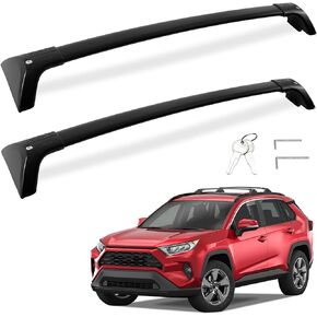 260lbs Roof Rack Cross Bars for Toyota RAV4 2019-2024 (Not Fit 2024 LE/Adventure/TRD Off-Road/Hybrid Woodland Edition), Anti-Theft Lock Aluminum Anti-Rust & Anti-Corrosion crossbars