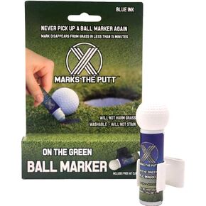X Marks the Putt- Innovative Golfing Ball Marker for Putting Green | Does NOT HARM Grass | Blue Colorant Will Mark Your Spot & Disappear in 10 Min.