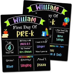 سبورة اليوم الأول والأخير للمدرسة، لافتة مزدوجة الجوانب للعودة إلى المدرسة مقاس 10 × 12 بوصة للأطفال/الفتيات/الأولاد، دعامات صور خشبية قابلة لإعادة الاستخدام في اليوم الأول لمرحلة ما قبل المدرسة/رياض الأطفال in Kuwait