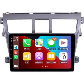 for Toyota Vios Yaris Radio 2007-2012 Android 13 Car Stereo Wireless Apple Carplay Android Auto 9 Inch Touchscreen GPS Navigation Car Audio Receiver Bluetooth SWC Mic(2GB RAM+32GB ROM)
