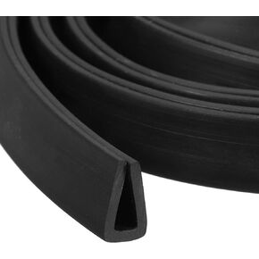 uxcell U Channel Edge Trim, 3.3ft Length Rubber Guard Seal Strip Edge Protector Flat Type Fit for 0.5-1mm Edge, (5/32" W x 5/16" H) Black